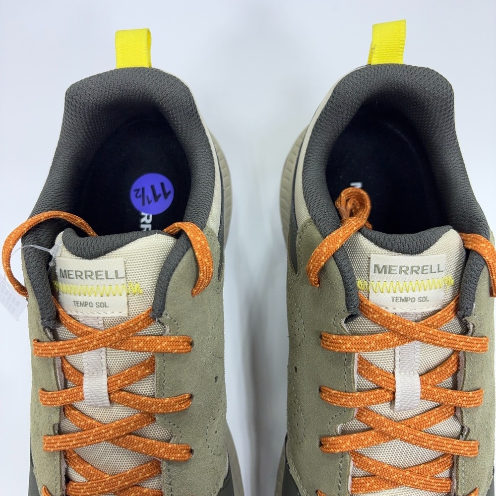 Merrell Tempo Sol Hiking Shoes Men's 11.5‎ Moss Green Tan Suede Mesh J038729 - Picture 9 of 11